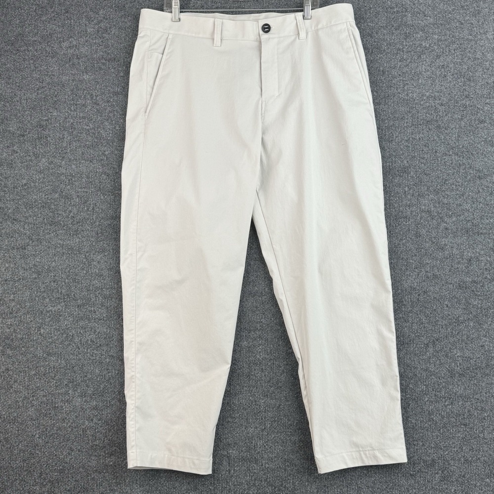 Lululemon ABC Slim Fit Pants Mens 36x29 Cream Warpstreme Smooth Twill Trouser
